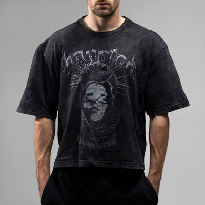 CAMISETA OVERSIZE CROPPED HAUNTED