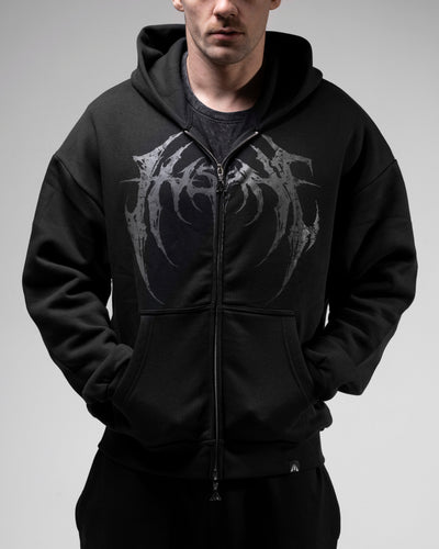 SUDADERA CON ZIP OVERSIZE CROPPED INSANE